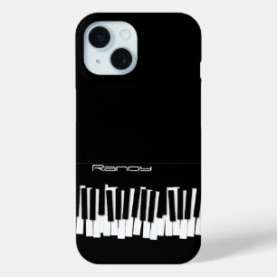 Coque Pour iPhone 15 Touches de piano noir et blanc Cadeaux de fans d