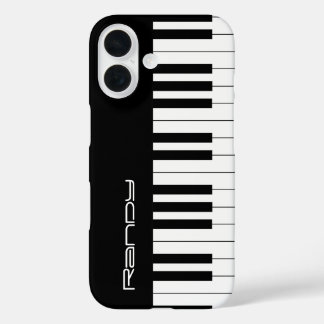 Coques iPhone 16 Touches de piano noir et blanc | Cadeaux de fans d