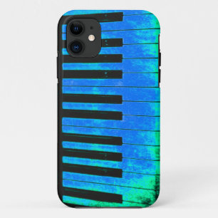 Case-Mate iPhone Case Touches de piano noir et bleu Belle et ARTISTIQUE