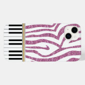 Coques Case-Mate iPhone Touches de piano Parties scintillant rose Zebra Im (Verso (horizontal))