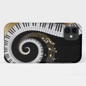 Coques Case-Mate iPhone Touches de piano tourbillonnant avec des notes mus (Dos (Horizontal))