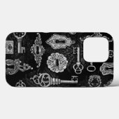 Coques Case-Mate iPhone Touches en vapeur noir et argent (Verso (horizontal))