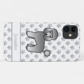 Coques Case-Mate iPhone Toudou jouet caniche gris mignon & nom (Dos (Horizontal))