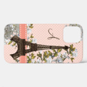 Coques Case-Mate iPhone Tour Eiffel en fleurs de cerisiers (Verso (horizontal))