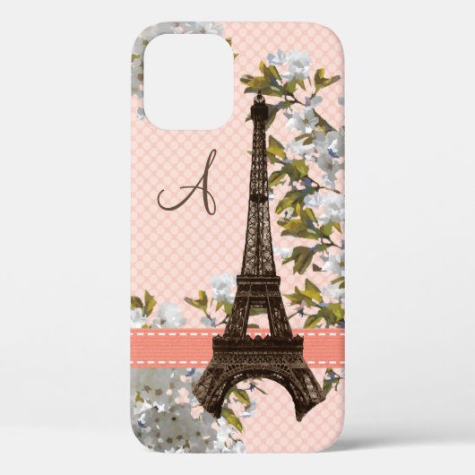 Coques Case-Mate iPhone Tour Eiffel en fleurs de cerisiers (Verso)