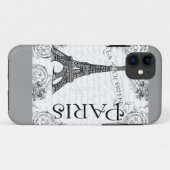 Coques Case-Mate iPhone Tour Eiffel en noir et blanc (Dos (Horizontal))