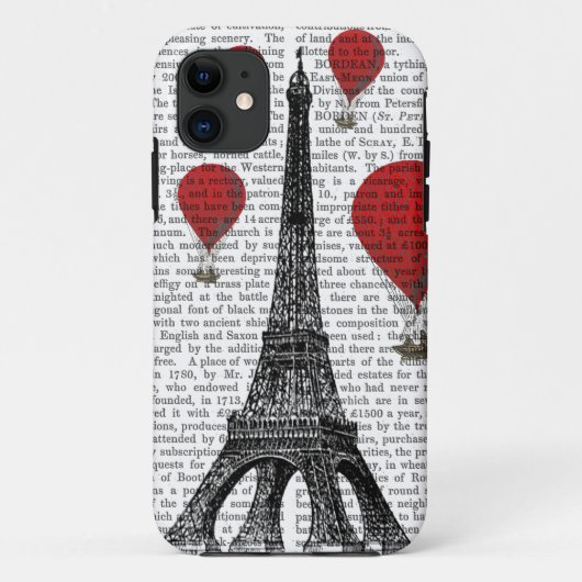 Coques Case-Mate iPhone Tour Eiffel et ballons à air d'un rouge ardent (Dos)