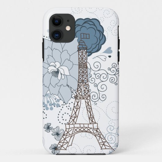 Coques Case-Mate iPhone Tour Eiffel Floral (Dos)