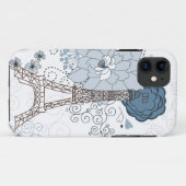 Coques Case-Mate iPhone Tour Eiffel Floral (Dos (Horizontal))