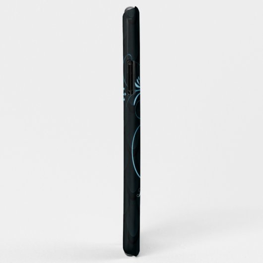 Coques Case-Mate iPhone Tour Eiffel Floriaux bleus (Dos/Droite)