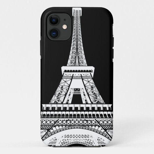 Coques Case-Mate iPhone Tour Eiffel noir blanc (Dos)