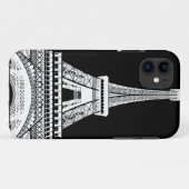 Coques Case-Mate iPhone Tour Eiffel noir blanc (Dos (Horizontal))