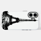 Coques Case-Mate iPhone Tour Eiffel noir et blanc (Verso (horizontal))