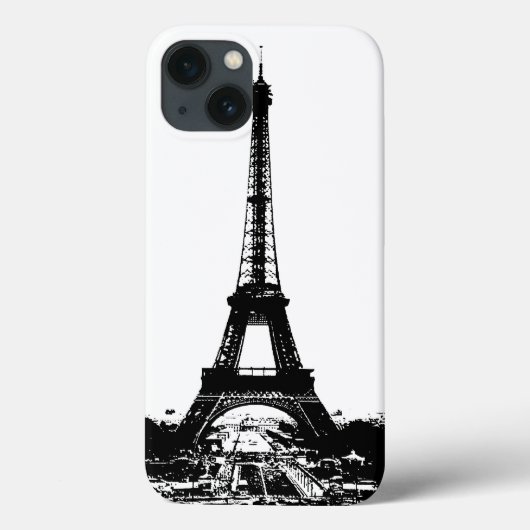Coques Case-Mate iPhone Tour Eiffel noir et blanc (Verso)