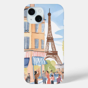 Coque Pour iPhone 15 Tour Eiffel Paris France   Aquarelle européenne