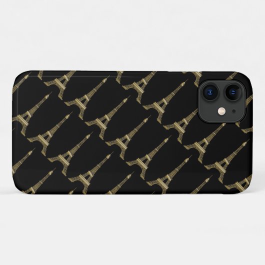 Coques Case-Mate iPhone Tour Eiffel Paris Thème Noir (Dos (Horizontal))