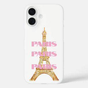 Coques iPhone 16 Tour Eiffel Parisienne Élégante Paris en Rose