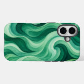 Coques Case-Mate iPhone Tourbillon abstrait d'océan émeraude (Verso (horizontal))