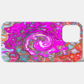 Coques Case-Mate iPhone Tourbillon Abstrait Groovy Violet et Orange Rétro (Verso (horizontal))
