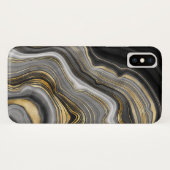 Coques Case-Mate iPhone Tourbillon abstrait noir et or (Dos (Horizontal))
