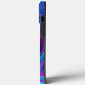 Coques Case-Mate iPhone Tourbillon Abstrait Rétro Bleu et Violet (Verso / Gauche)