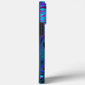 Coques Case-Mate iPhone Tourbillon Abstrait Rétro Bleu et Violet (Verso / Droite)