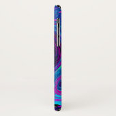 Coques Case-Mate iPhone Tourbillon Abstrait Rétro Bleu et Violet (Dos/Gauche)
