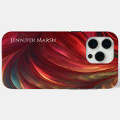 Coques Case-Mate iPhone Tourbillon Abstrait rouge Iridescente (Verso (horizontal))
