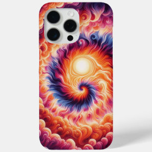 Coque iPhone 15 Pro Max Tourbillon de coucher de soleil, teinture à Cravat