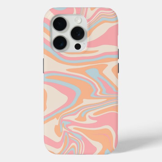 Coques Case-Mate iPhone Tourbillon de liquide abstrait moderne Peach Fuzz (Verso)