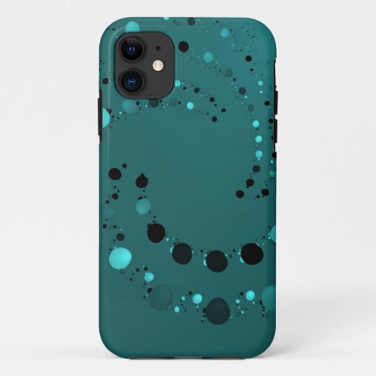 Coques Case-Mate iPhone tourbillon de polkadot turquoise (Dos)