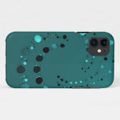 Coques Case-Mate iPhone tourbillon de polkadot turquoise (Dos (Horizontal))