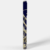 Coques Case-Mate iPhone Tourbillon d'opulence bleu noir de la Marine d'or (Verso / Droite)