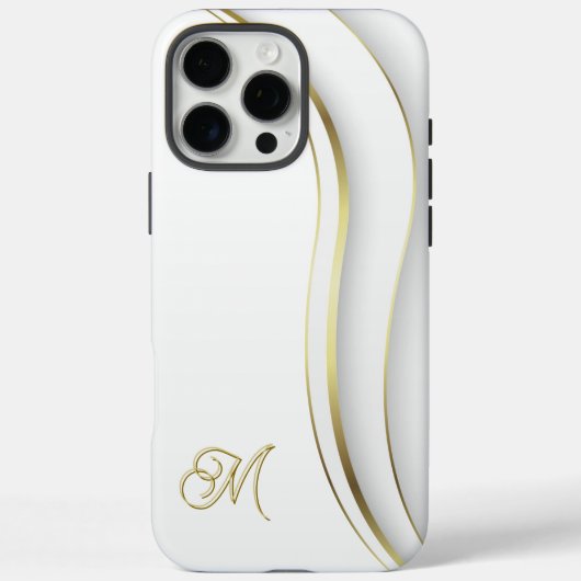 Coques Case-Mate iPhone Tourbillon Doré Monogrammé (Verso)