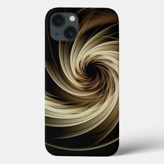Coques Case-Mate iPhone Tourbillon Doré sur Fond Noir (Verso)