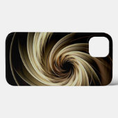 Coques Case-Mate iPhone Tourbillon Doré sur Fond Noir (Verso (horizontal))