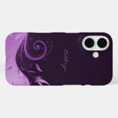 Coques Case-Mate iPhone Tourbillon floral pourpre (Verso (horizontal))