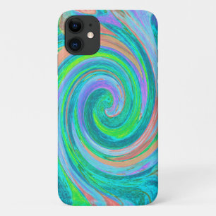 Case-Mate iPhone Case Tourbillon liquide d'art rétro aquamarine et corai