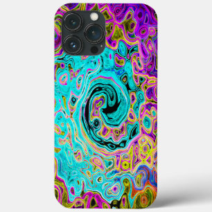 Case-Mate iPhone Case Tourbillon Liquide Rétro Abstrait Groovy Bleu Aqua