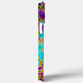 Coques Case-Mate iPhone Tourbillon Liquide Rétro Abstrait Groovy Bleu Aqua (Verso / Droite)