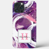 Coques Case-Mate iPhone Tourbillon Moderne Brouillard Violet Monogramme Ab (Verso)