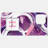 Coques Case-Mate iPhone Tourbillon Moderne Brouillard Violet Monogramme Ab (Verso (horizontal))