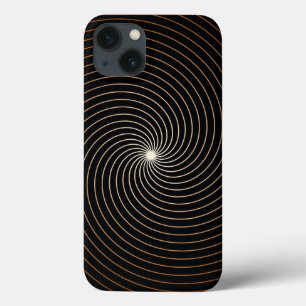 Coques Pour iPhone Tourbillon noir et blanc avec dégradé brun