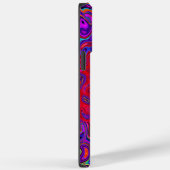 Coques Case-Mate iPhone Tourbillon Rouge et Violet Abstrait Rétro Liquide (Verso / Droite)