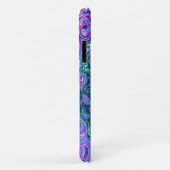 Coques Case-Mate iPhone Tourbillon Vert et Violet Abstrait Rétro Groovy (Dos/Droite)