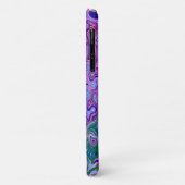 Coques Case-Mate iPhone Tourbillon Vert et Violet Abstrait Rétro Groovy (Dos/Gauche)