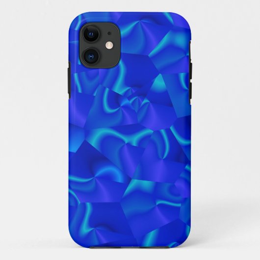 Coques Case-Mate iPhone Tourbillonnant à facettes bleues Abstrait (Dos)