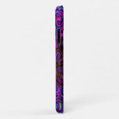 Coques Case-Mate iPhone Tourbillonnement Liquide Rétro Noir et Magenta (Dos/Droite)