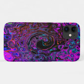 Coques Case-Mate iPhone Tourbillonnement Liquide Rétro Noir et Magenta (Dos (Horizontal))