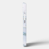 Coques Case-Mate iPhone Tourbillons en marbre blanc et bleu (Verso / Gauche)